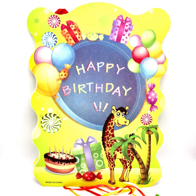 

1 set Giraffe Pattern Happy Birthday Pinata Colorful Baby Shower Kids Birthday Party Decoration 49x27cm Size Party Supplies