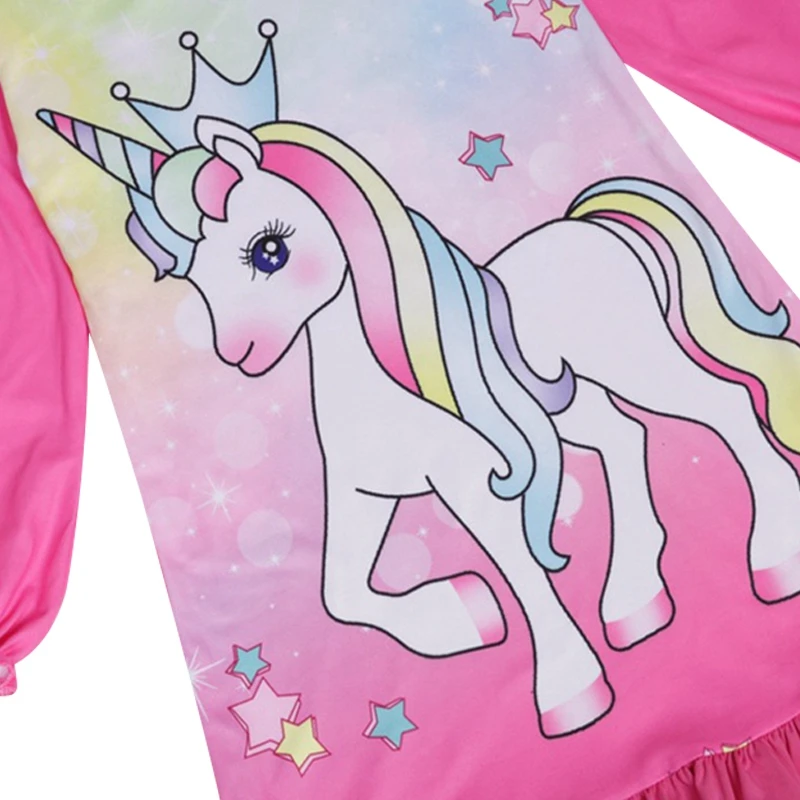 Новая модная осенне-Весенняя детская ночная рубашка с длинными рукавами