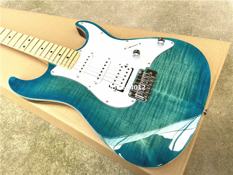 Электрическая гитара с принтом голубого тигра небольшой двойной мост-качалка