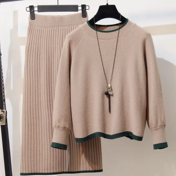 Новинка 2020 осенне зимний женский комплект из 2 предметов пуловеры топы и юбки