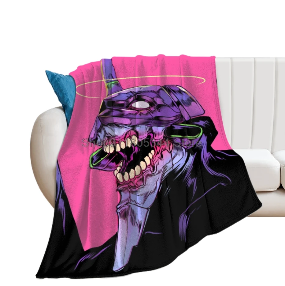 

EVA EVANGELION-Manta peluda y cálida para el invierno, ropa de cama con impresión 3D, suave, microforro polar
