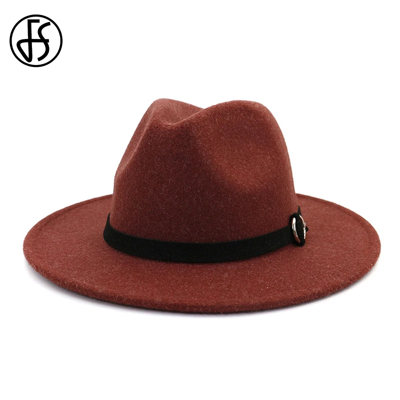 Мужская/Женская винтажная фетровая шляпа FS с широкими полями и кольцом