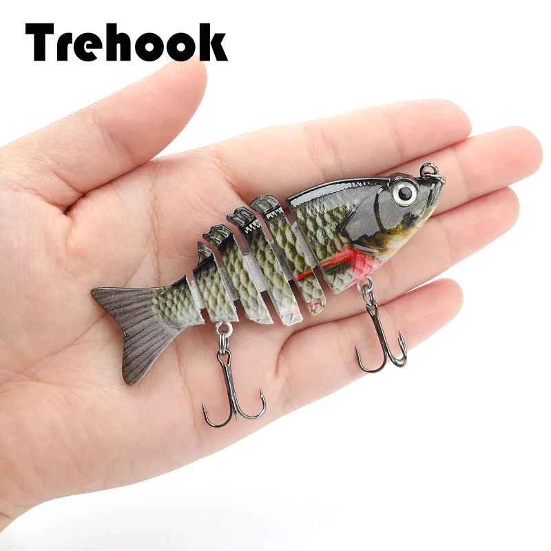 TREHOOK 8 см 10 г Мульти соединенная Swimbait Щука Jerkbaits рыболовные приманки Воблеры