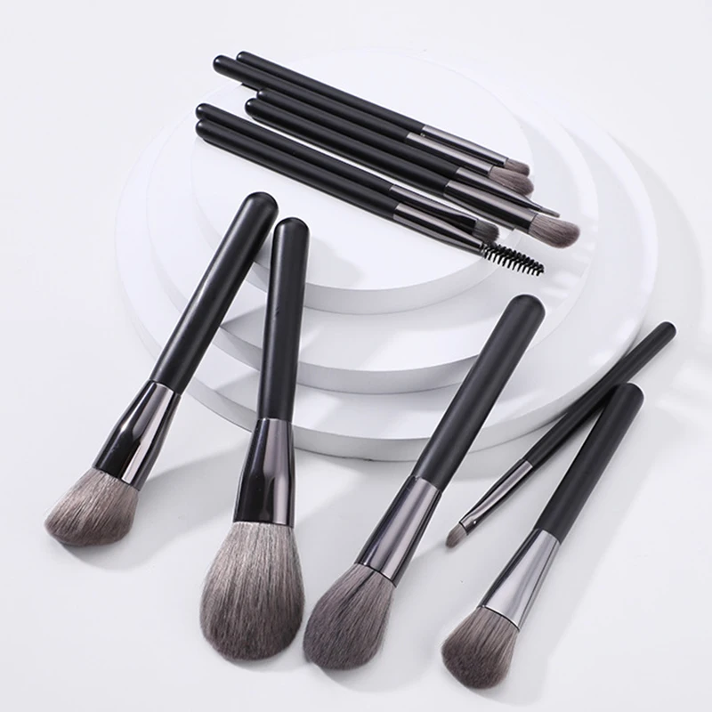 

Set Of 11 Makeup Brushes Super Soft Synthetic Squirrel Fluff Beauty Tools Full Set Professional Blush Flame Highlight Eye Medium