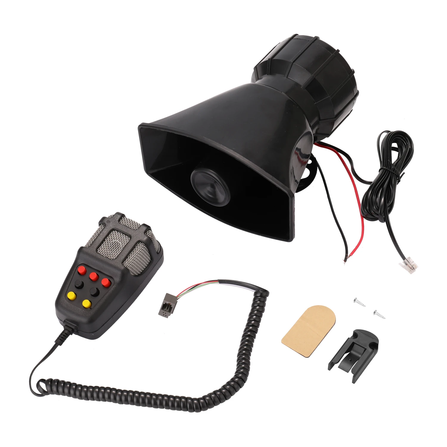 

Tone Sound Car Emergency Siren Car Siren Horn Mic PA Speaker System Emergency Amplifier Hooter 12V 80W 200dB