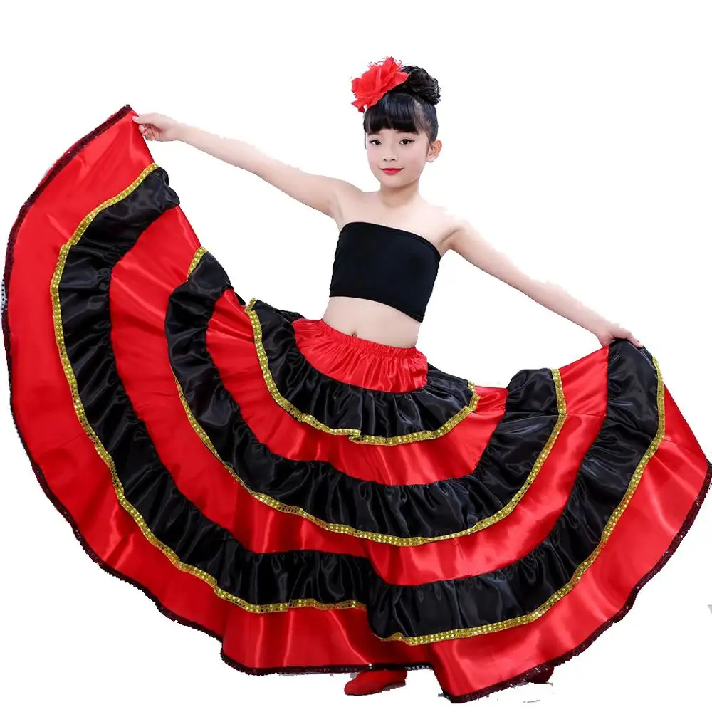 

Girls Spanish Dance Costumes Children Spanish Flamenco Skirt Belly Dance Skirt Belly Dance Clothes 540 Dropshipping