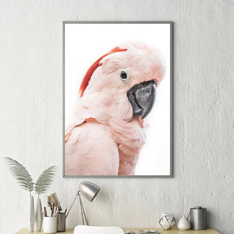 Милые животные Холщовый постер пингвин лама розовый какаду Ленивец детской