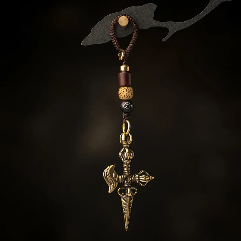 Ретро латунный брелок с крестом Бога орела пестик Брелок подвеской счастливый