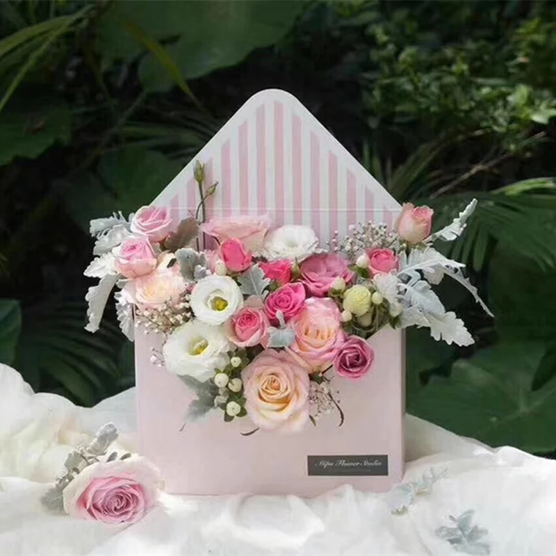 

Envelope Shaped Flower Packaging Box Fashion Envelope Fold Flower Storage Box For Wedding Engagement Party Decoration Gift Boxes