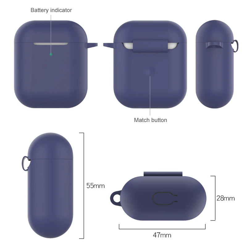 

Silicone Earphone Cases For Airpods 2nd Wireless Earphone Cover Protective Case For Apple Airpods2 Air Pods 2 Case With Hook