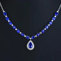 hoyon new luxury imitation sri lankan natural treasure necklace south african zircon inlaid water drop pear shaped pendant