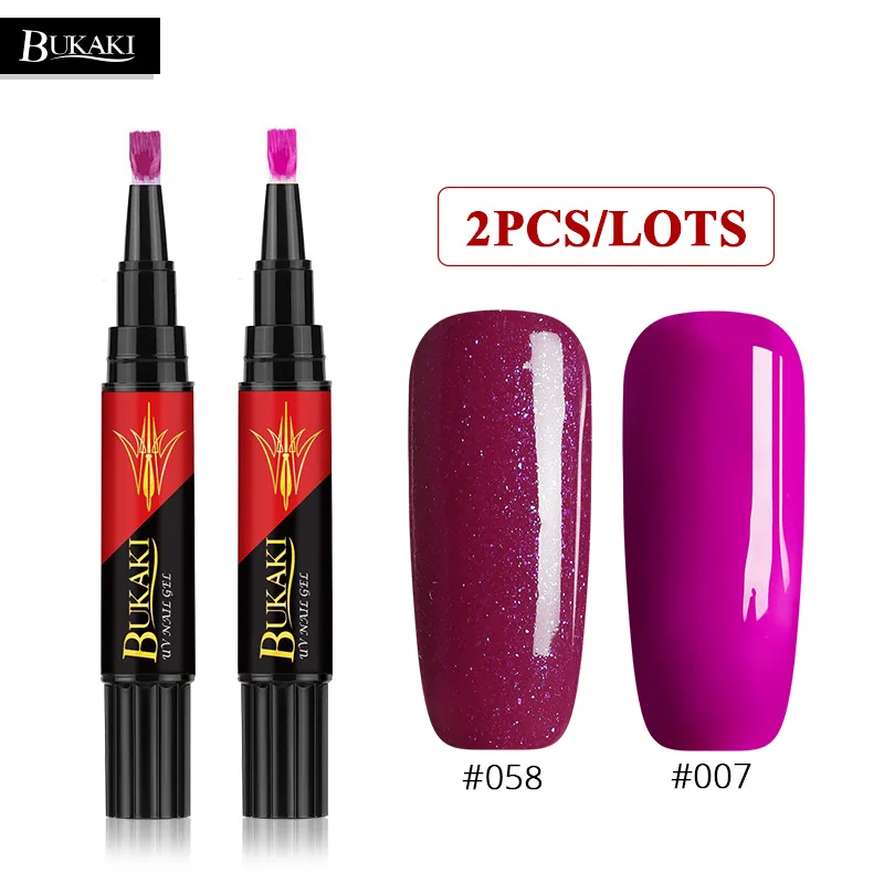 2PCS ZHG1301 BUKAKI купить еще 2 5% скидка легко 3 в 1 гель лак для ногтей ручка 3 шт. ногтей Советы УФ гель лак Гибридный Сахар клей для ногтей один шаг - Цвет: 2PCS ZHG1301