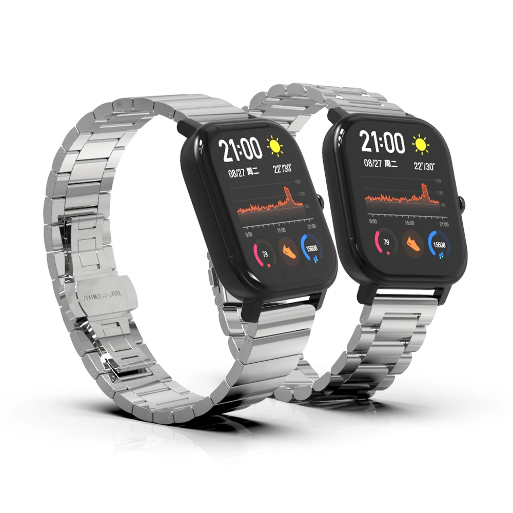 

For Amazfit GTS Strap for Amazfit Bip Bracelet Metal for Huami GTR 42mm/Bip U/Pop/Bip S Wristband Replacement Accessories 20mm