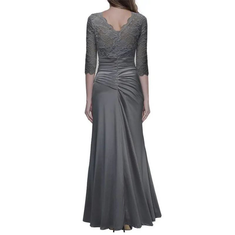 Женское кружевное платье серого цвета S 3XL размера плюс весна осень 2020 Новые
