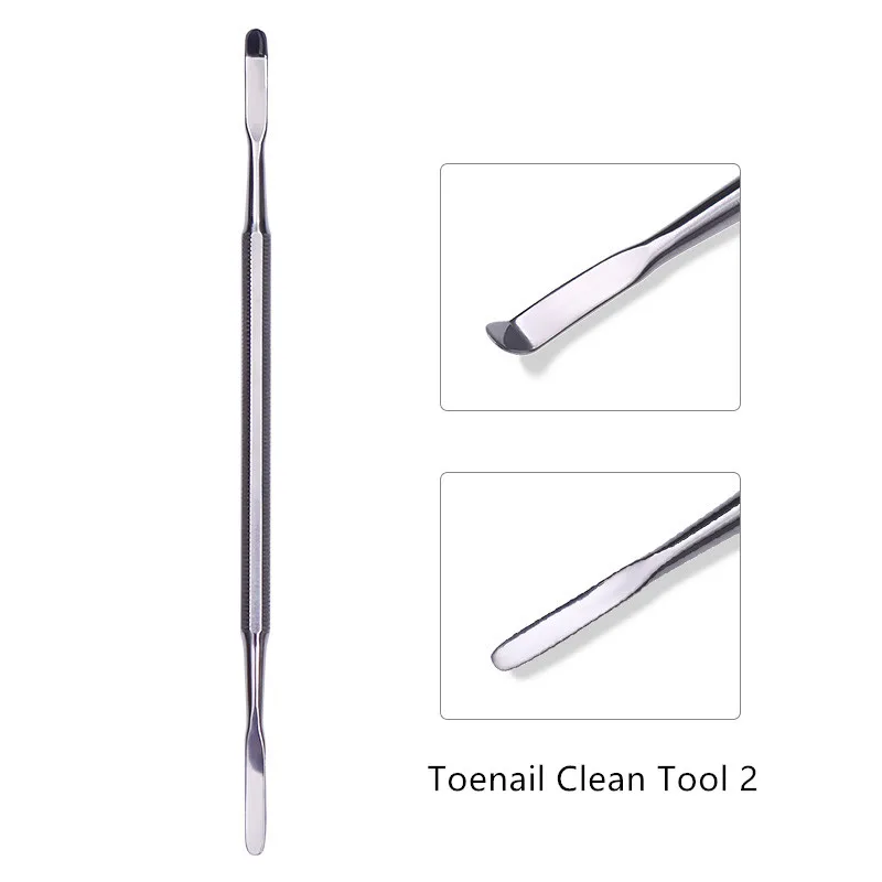 Toenail Clean Tool 2 1 шт. двусторонний из нержавеющей стали паз чистый кутикулы пушер тройной крючок удаление фиксатора Уход за ногами носок вросший педикюр инструмент - Цвет: Toenail Clean Tool 2