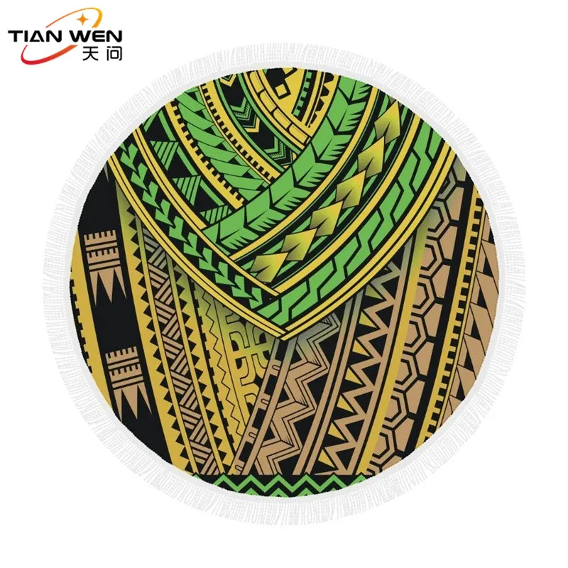 Мандала микрофибра круглое пляжное полотенце индийский цветок Кисточки толстые