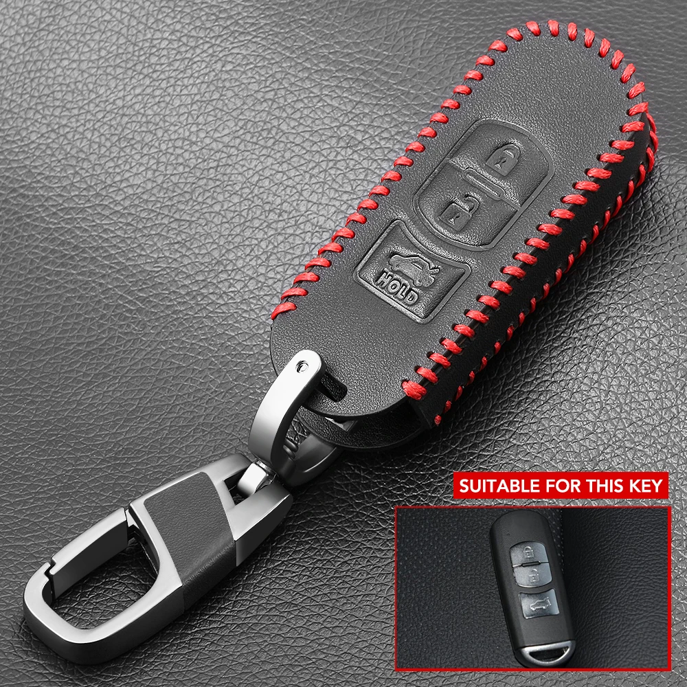 Кожаный чехол для автомобильных ключей защитный MAZDA 2 3 5 6 Чехол брелока