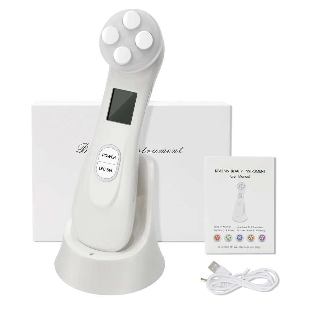 

LED Photon Radio Frequency Skin Rejuvenation Beauty Instrument 5 In 1 Whitening and Moisturizing Electroporation Facial Lifting