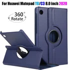 Умный чехол с поворотом на 360 градусов для Huawei Matepad T8 8,0 дюймов, чехол-подставка из искусственной кожи для планшета MediaPad C3 8 дюймов