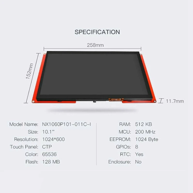 Сенсорный экран 10 1 дюйма для NEXTION NX1060P101-011C-I 10.1IPS HMI USART UART серийный TFT LCD модуль Smart