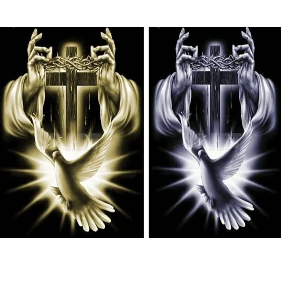 Алмазная живопись 5D полностью квадратная/круглая религия Иисус Христа крест