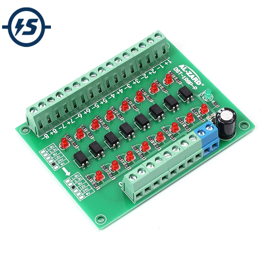 Optocoupler Isolation Board Voltage Converter 24V to 5V 8 Channel Bit Isolated Module PLC Signal Level PNP Output | Электронные