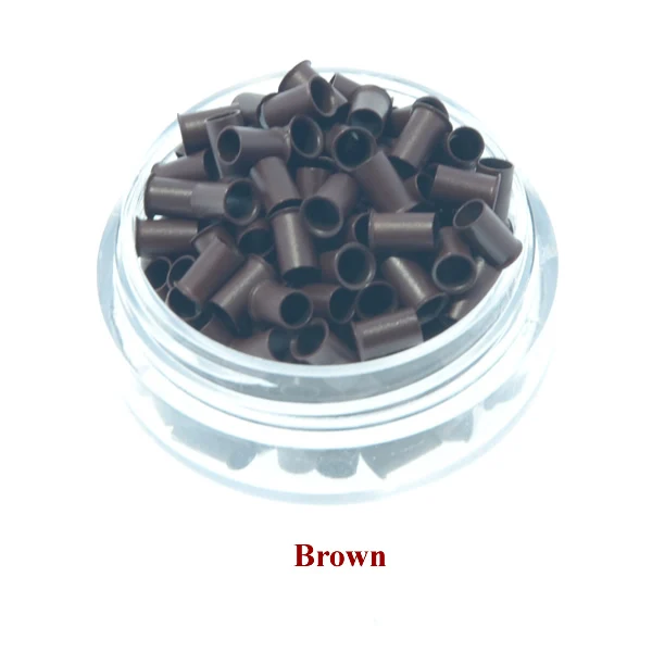 Медные микро кольца с бусинами/звеньями/трубкой для наращивания волос 6 мм 7 200 шт.