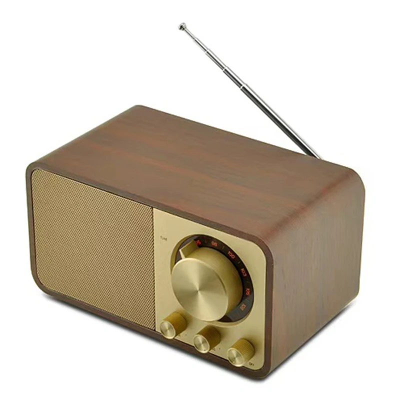 Ретро Блютуз спикер Woodgrain Bluetooth карта радио с антенной плеер o|Портативные