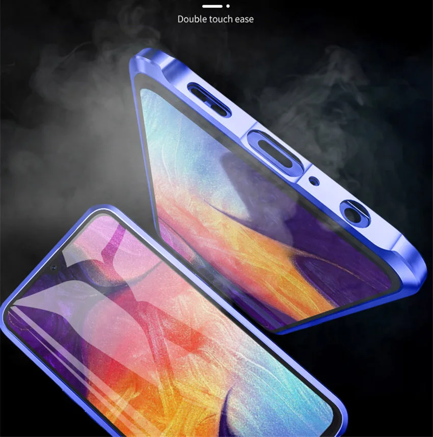 360 полный защитный чехол для samsung A50 магнитное заднее стекло на Galaxy A20 A30 A50 a 50 30 металлический адсорбционный чехол