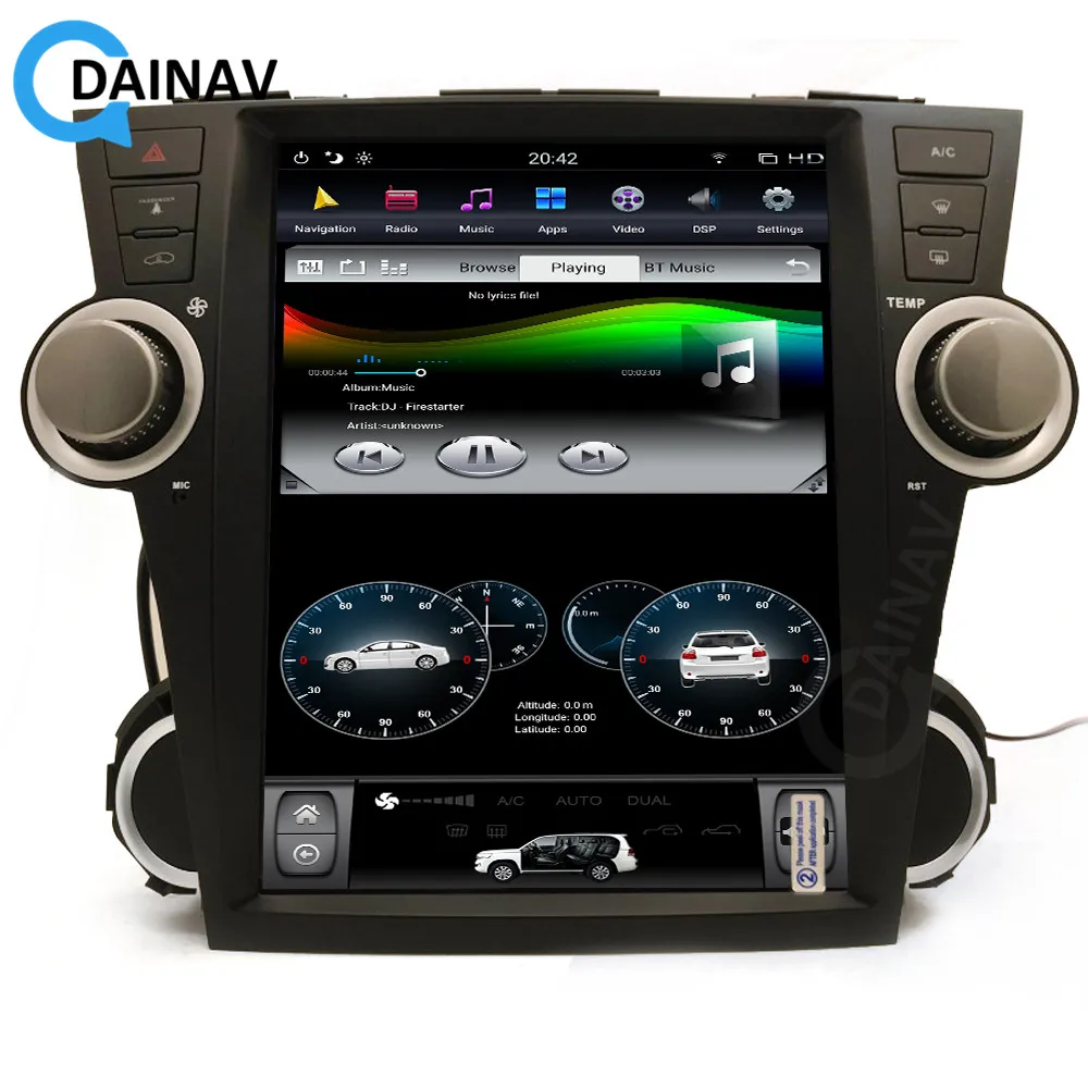 

Vertical screen Car Multimedia player GPS Navigation For Toyota Highlander 2009 2010 2011 2012 Auto Radio Multimedia DVD Player