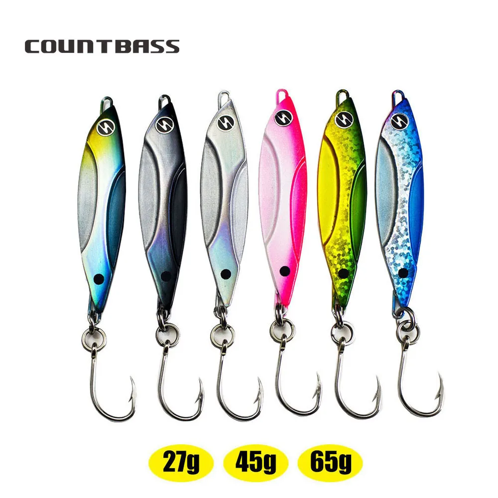 6PCS 27g 45g 65g Metal Jigs rigged VMC hook Fishing Lead Lures Snapper Jigging Sea Bass Game | Спорт и развлечения