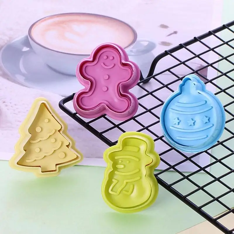 

4*Biscuits Cutters Hallowen Cake Decorating Tools Halloween Pressed Biscuit Baking Cookie Mold Spring P8D9