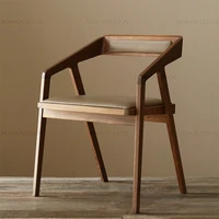 wood dining chair cafe bar restaurant milk tea shop single chair household back cushion chair wood vanity chair