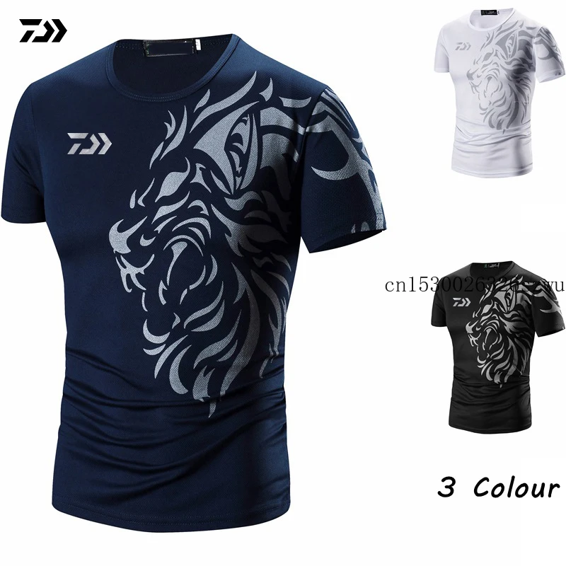 

New DAIWA T Shirt Quick Drying Fishing Clothing Summer Short Sleeve Sunscreen Breathable Clothes Anti-UV Fishing Shirt