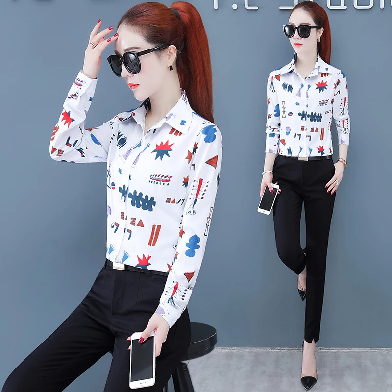 

Korean Women Long-sleeved Shirts Women Lapel Shirts Women Casual Tops