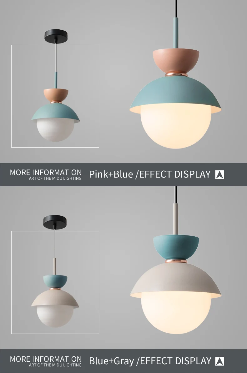 BOTIMI Modern LED Pendant Lights With Glass Lampshade For Dining Room Colorful Restaurant Hanging Kitchen Lighting Fixtures