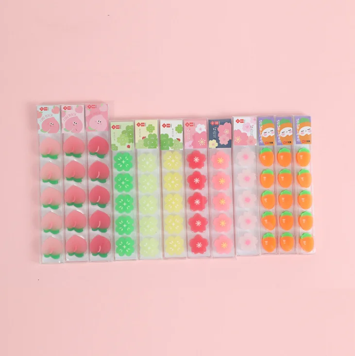 

5PCS/Lot Cute Fruit Floral Shaped Eraser Easy Pencils Cleaning Drawing Sketch Rubber For Kids Students School Stationery Gift