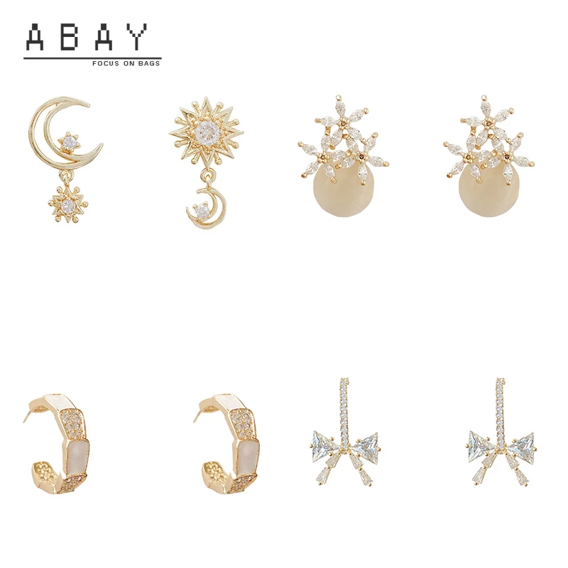 

S925 Silver Needle Star Cat Eye Earrings Women 2020 New Simple Versatile Elegant Moon Circle High Quality Ear Pendant Trend