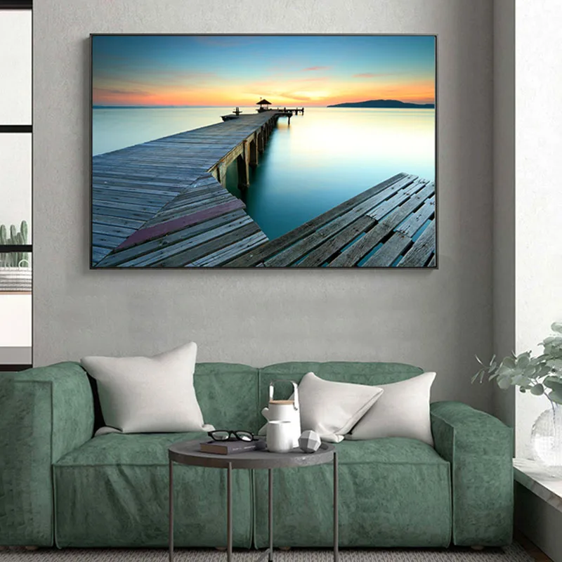 ZYGALLOP закат Пирс океан пейзаж холст живопись природный морской печатные плакаты