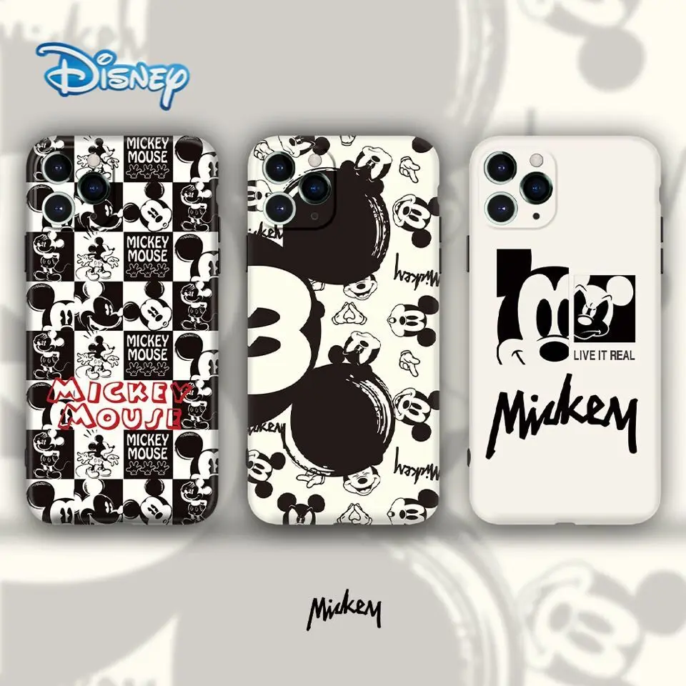 

Disney Mickey Cartoon Anime Phone Case for iPhone 13 12 11 Pro Max X XR 7 8 Plus Couples Cute Cellphone Protectiv Soft Cases