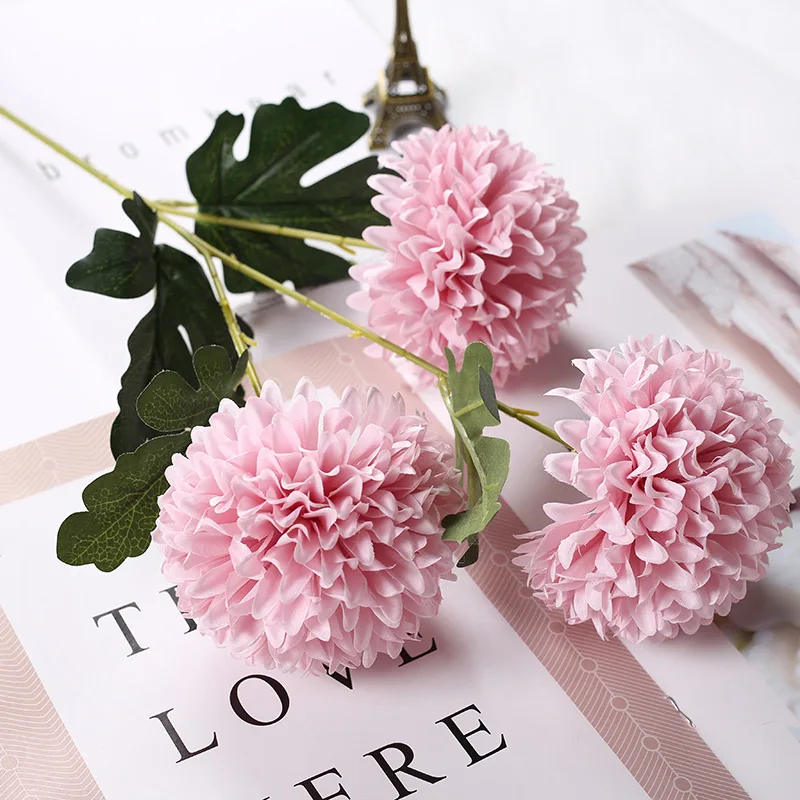 

10Pcs New OnionBall Large Flower Head Simulation Dandelion Branch Home Flower Decoration Silk Flower Wedding Wall Holding Flores