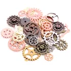 Микс 50 шт винтажная подвеска в стиле стимпанк, амулеты, античные бронзовые посеребренные подходящие браслеты, ожерелье, сделай сам, металлические ювелирные изделия