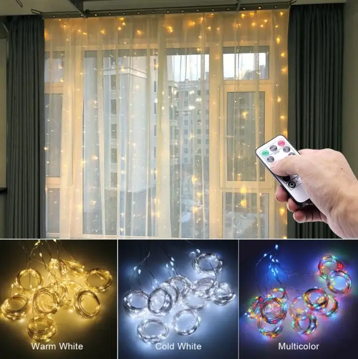 

Christmas decorative light string USB remote control ice lamp