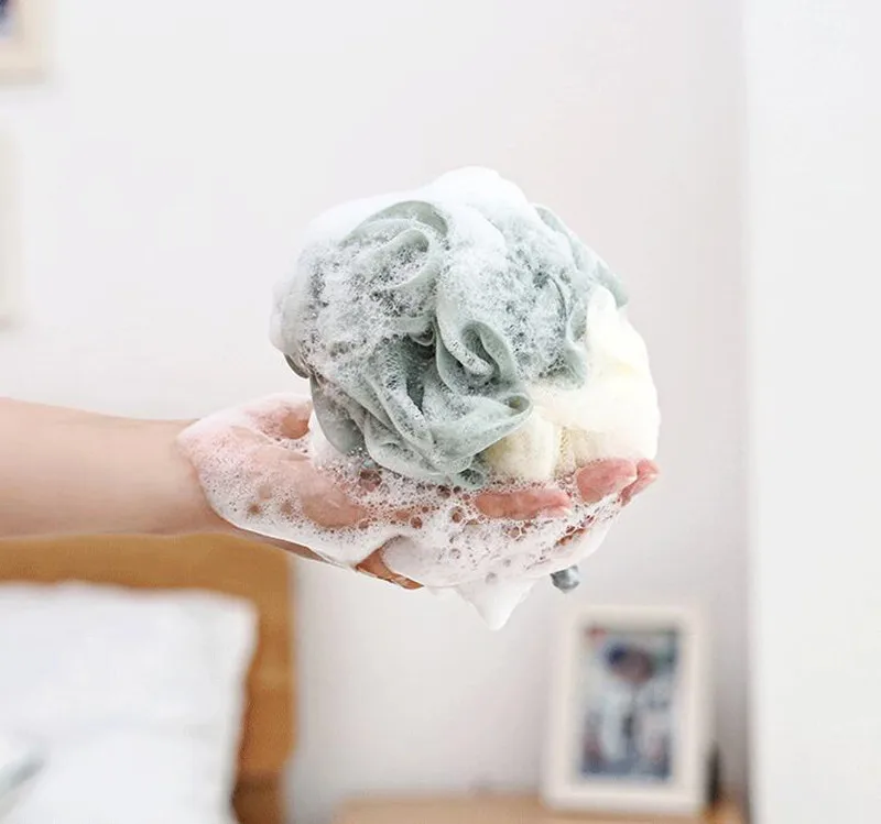 Высококачественные двухцветные банные шарики для ванны Крутое банное полотенце