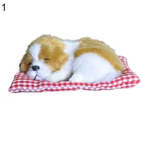 car ornament plush dogs barking sound doll electric simulation sleeping puppy toy automotive dashboard decor cute gift plush toy