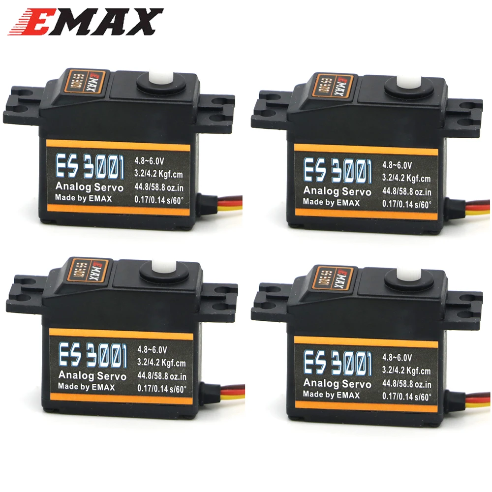 RC Servo 4 шт./лот EMAX ES3001 43g стандартный аналоговый сервопривод для вертолета лодки