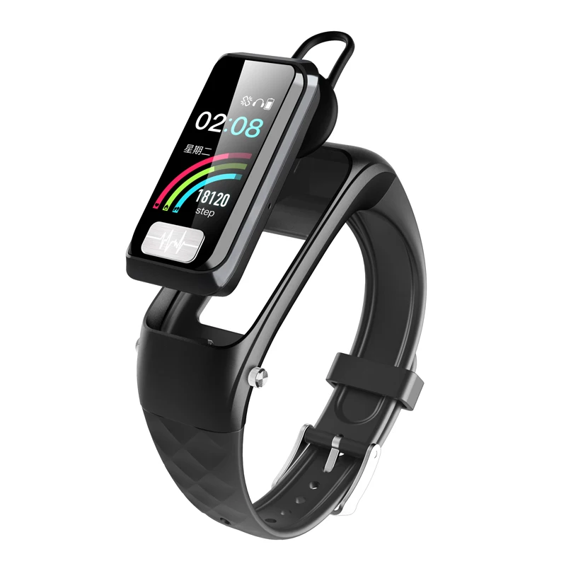 Black 696 H207 умный браслет Bluetooth наушники 2 в 1 ECG+ PGG Пульс кровяное кислородное кровяное давление напоминание функция вызова часы - Цвет: Black