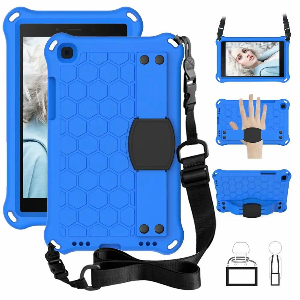 

EVA Stand Cover for Samsung Galaxy Tab A 8.0 2019 SM-T290 SM-T295 T290 T295 Kids Safe Foam Shockproof Tablet Silicone Case + Pen