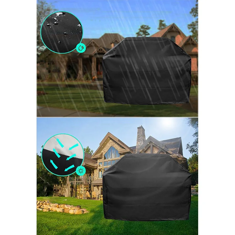 

BBQ Grill Cover 7 Sizes Black Outdoor Waterproof Barbeque Cover Anti-Dust Protector For Gas Charcoal Electric Barbecue Grill