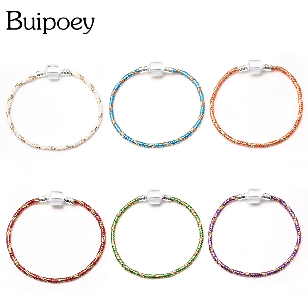 Buipoey зеленый красный белый синий фиолетовый один круг металлический браслет